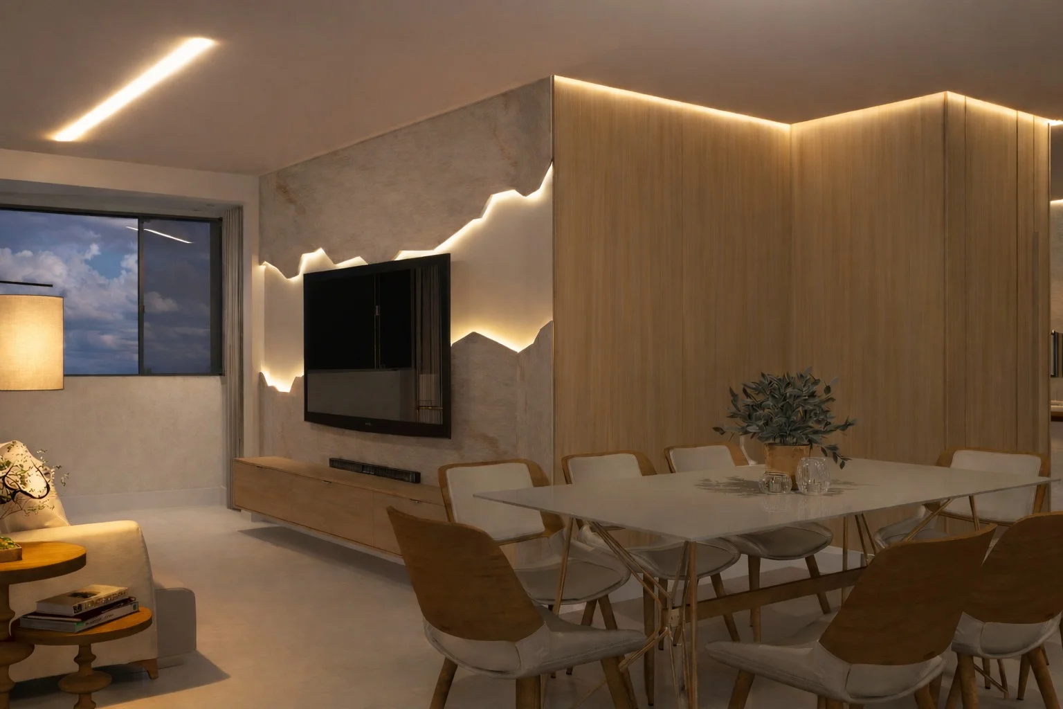 projeto de interior para sala de estar moderno