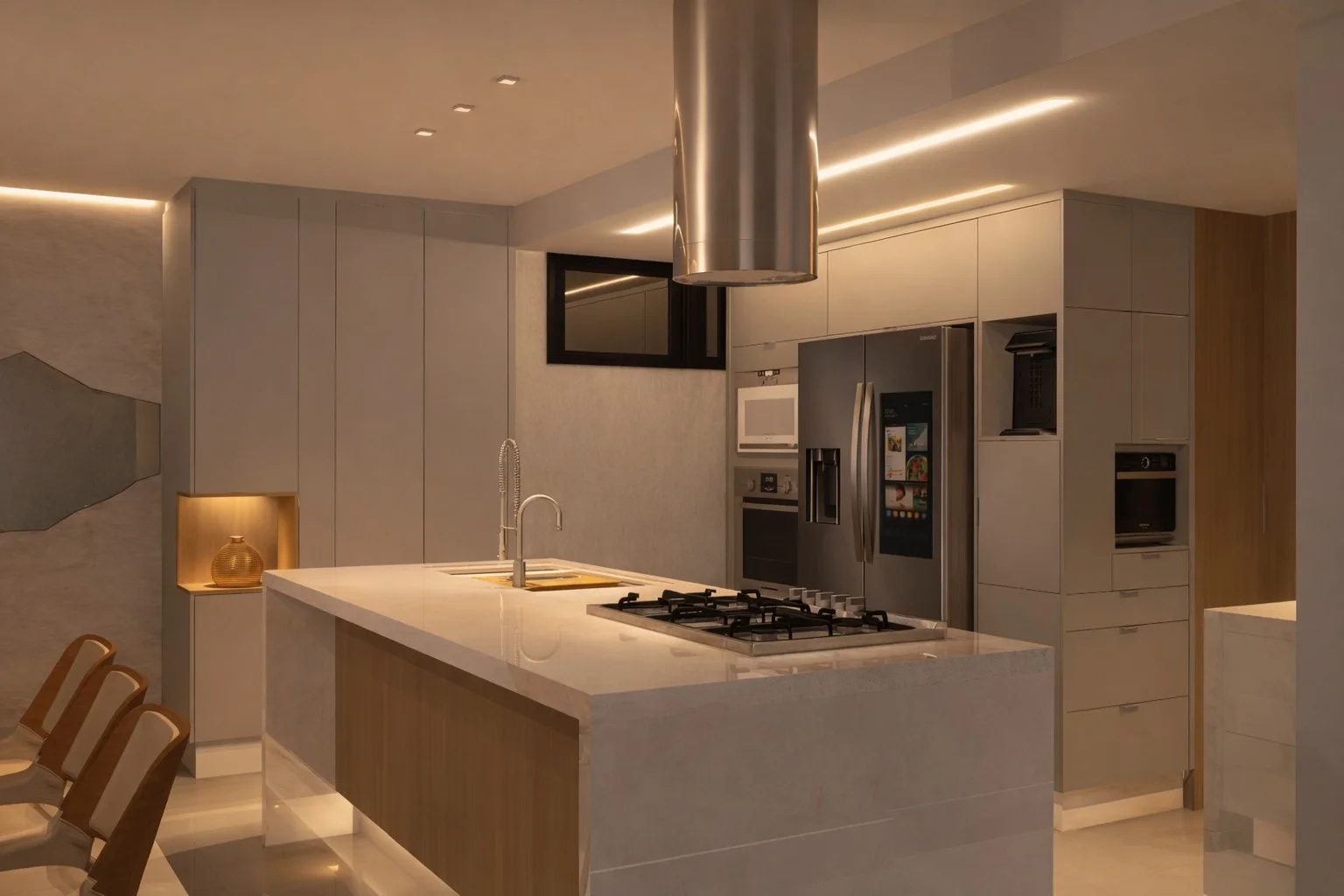 Ângulo alternativo do projeto de interior para sala de estar moderno